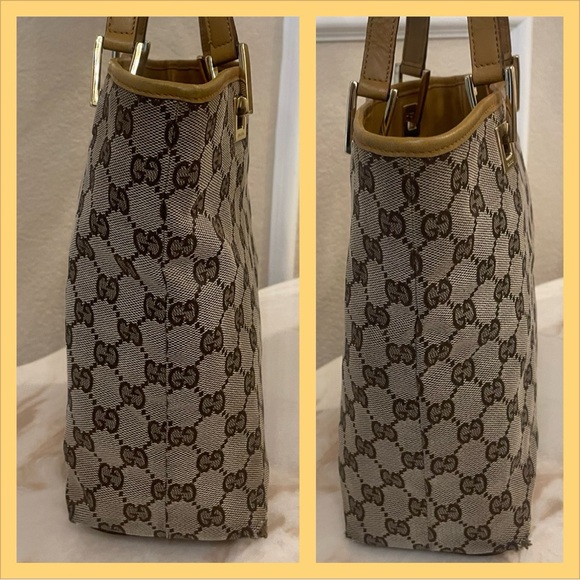 Gucci small tote canvas and mustard leather gold hardware - Picture 3 of 11